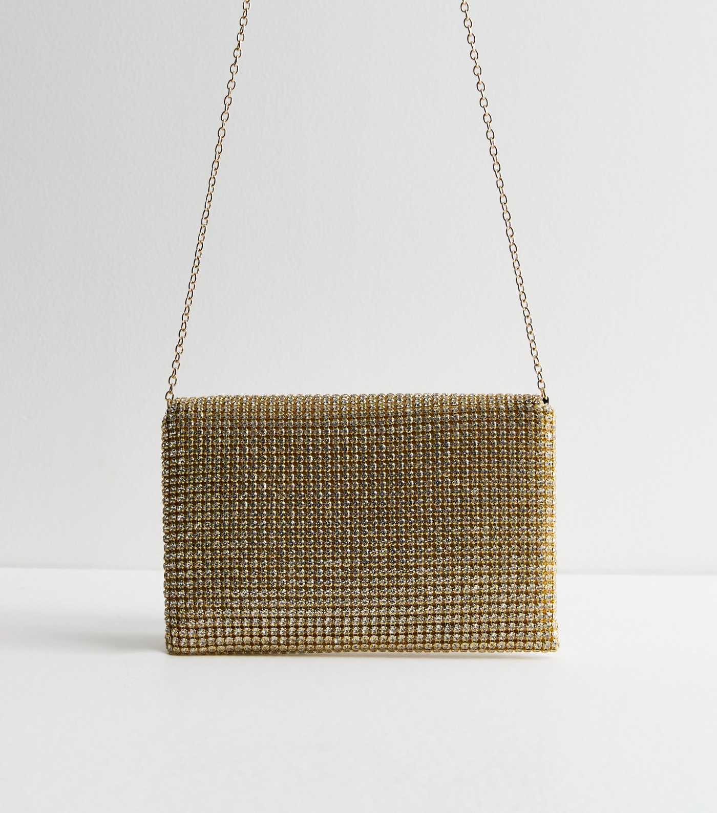 Gold Diamanté Clutch Bag - Image 3