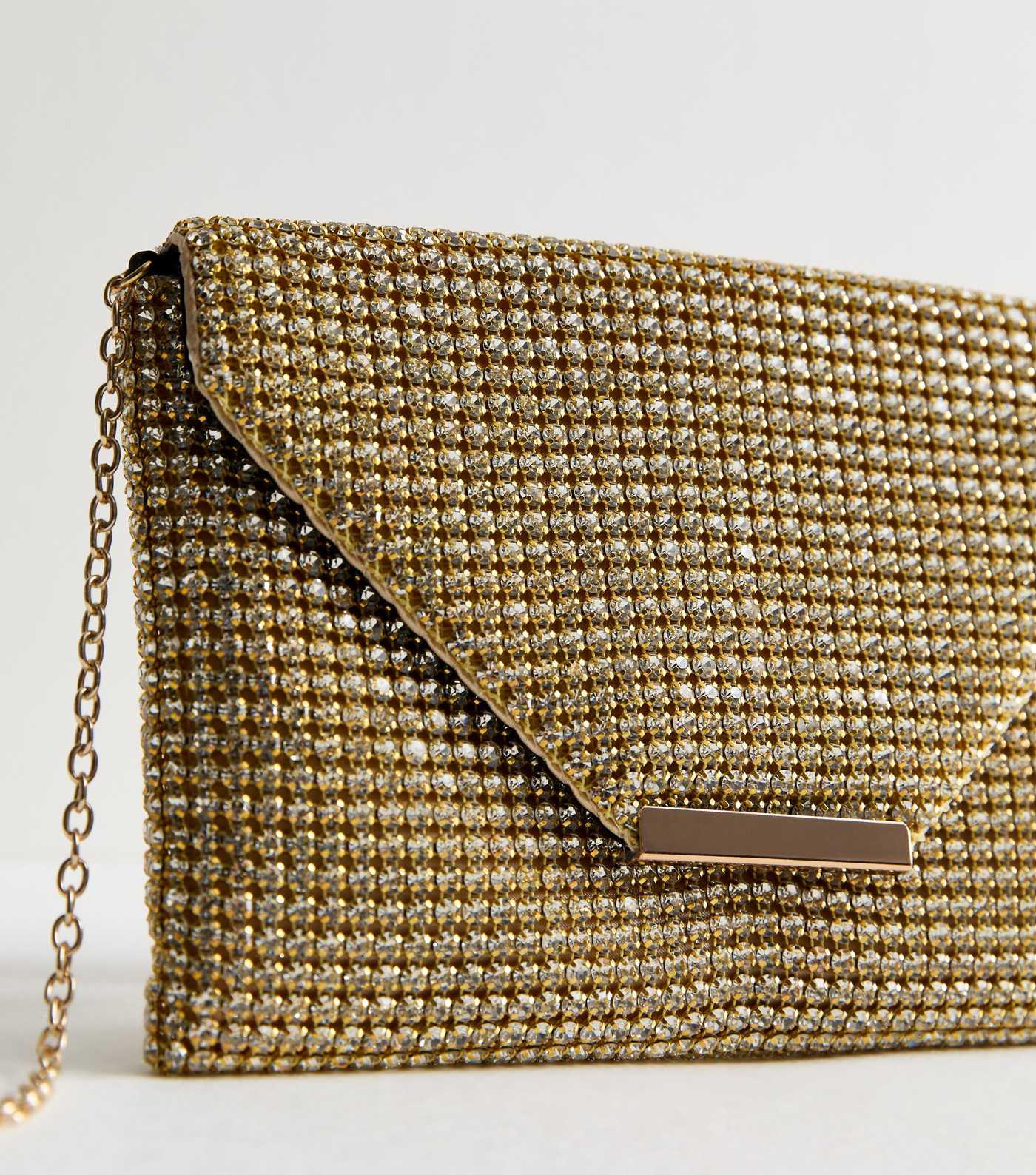 Gold Diamanté Clutch Bag - Image 2